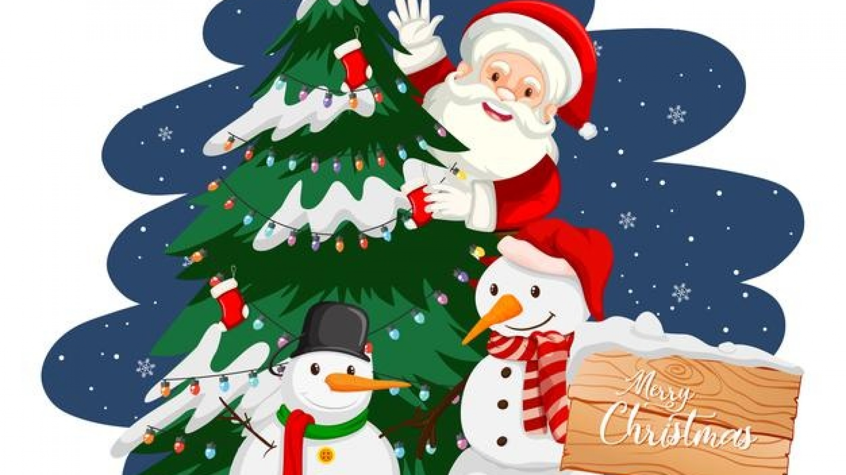 santa-claus-with-christmas-tree-and-snowman-at-night_1308-53966